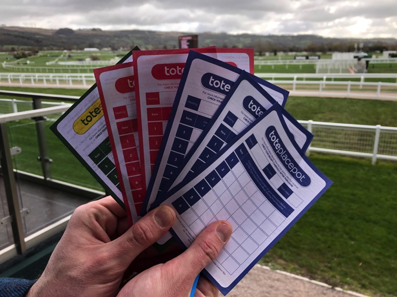 Toteplacepot cards at the Cheltenham Festival