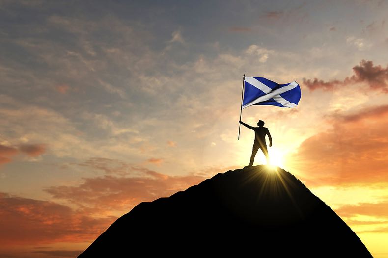Scottish flag on summit