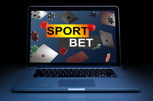 Sports betting on laptop