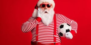 Santa with a football