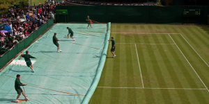 Covering Wimbledon tennis court